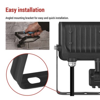 LED reflektor GLARO PIR 20 W, fekete, IP54, 2000 lm, természetes fehér