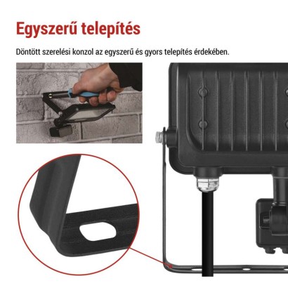 LED reflektor GLARO PIR 20 W, fekete, IP54, 2000 lm, természetes fehér