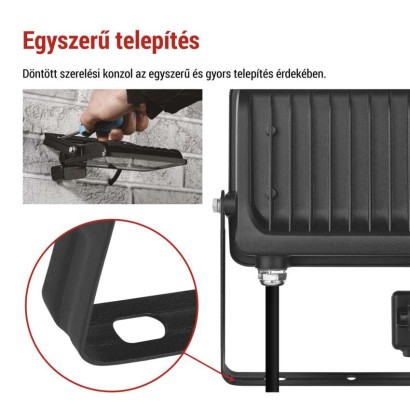 LED reflektor GLARO PIR 30 W, fekete, IP54, 3000 lm, természetes fehér