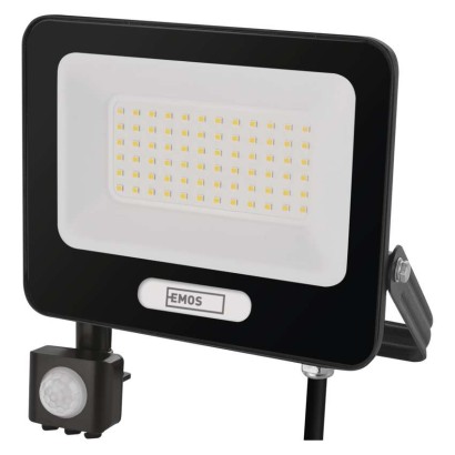 LED reflektor GLARO PIR 50 W, fekete, IP54, 5000 lm, természetes fehér