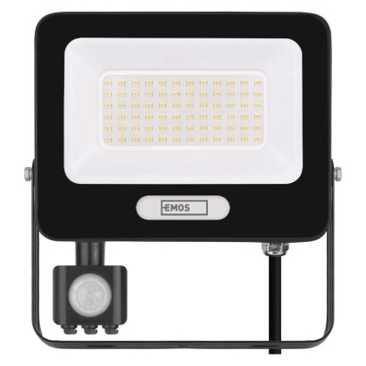 LED reflektor GLARO PIR 50 W, fekete, IP54, 5000 lm, természetes fehér