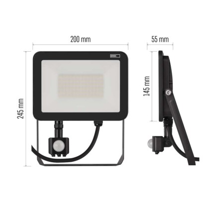 EMOS LED reflektor INOVO 50W 5500lm mozgásérzékelőve IP65 term. fehér