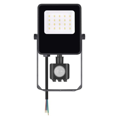 LED prožektors VISIO ar kustību sensoru, 10W, melns, neitrāli balts