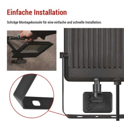 LED-Strahler VISIO mit Bewegungsmelder, 50 W, schwarz, neutral weiß