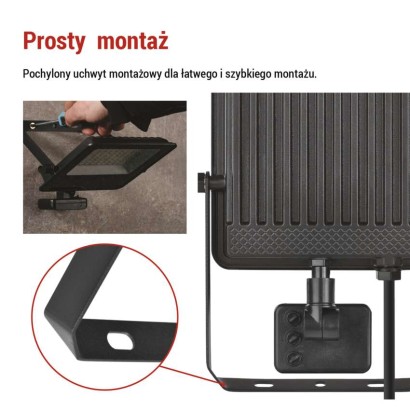 Naświetlacz LED VISIO z czujnikiem PIR 50 W, neutralna biel