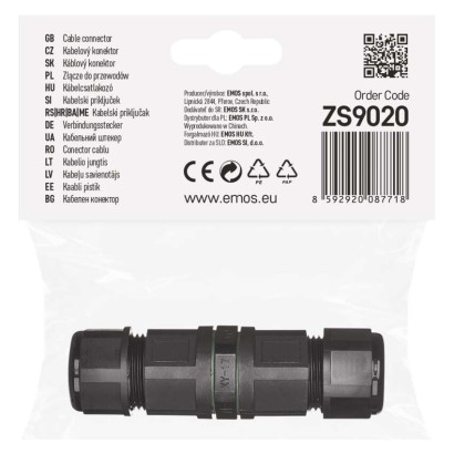 Plastová káblová spojka IP68