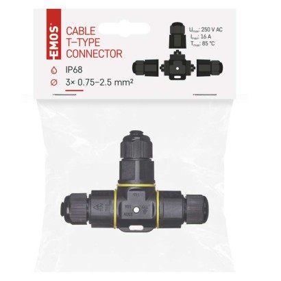 T tipa plastmasas kabeļa savienotājs, IP68