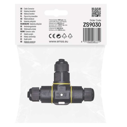 T tipa plastmasas kabeļa savienotājs, IP68