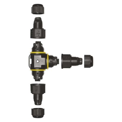 T tipa plastmasas kabeļa savienotājs, IP68