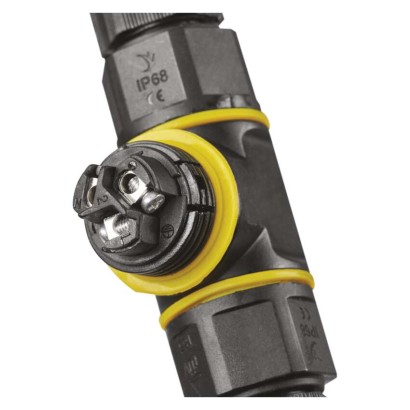 T tipa plastmasas kabeļa savienotājs, IP68