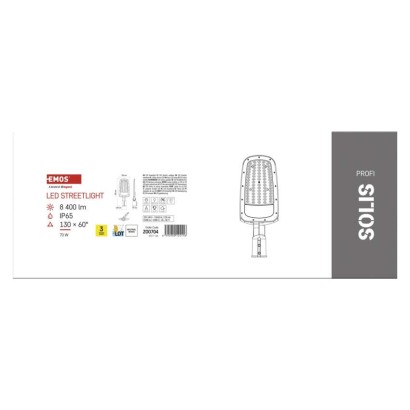 LED publiskais gaismeklis SOLIS 70W, 8400 lm, neitrāli balts