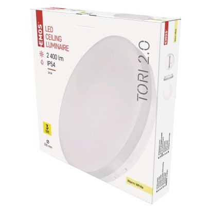 LED-valgusti TORI 33 cm, 24 W, soe valge, IP54