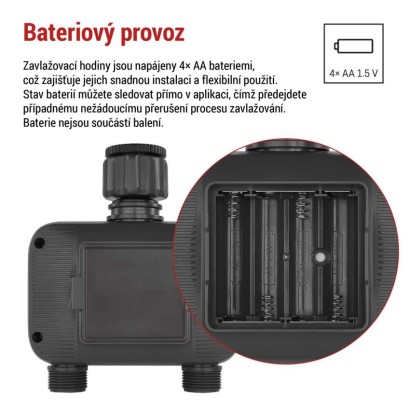 GoSmart zavlažovací hodiny, Bluetooth 5.0, 2 výstupy