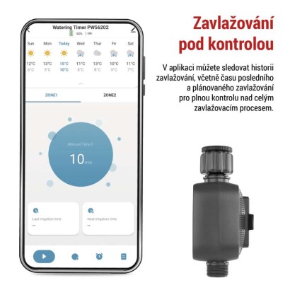 GoSmart zavlažovací hodiny, Bluetooth 5.0, 2 výstupy