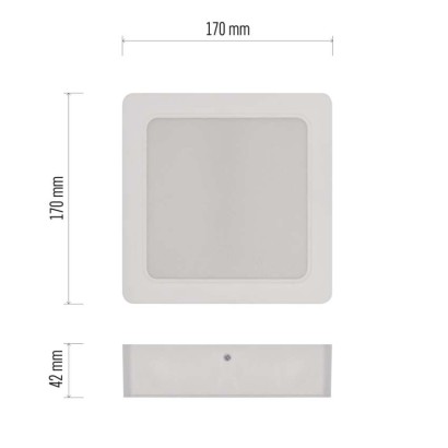Panel LED natynkowy RUBIC 2w1, kwadrat, biały, 18W, naturalna biel