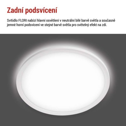 LED přisazené svítidlo FLORI kruhové, bílé, 18W, neutrální bílá