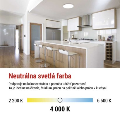 LED prisadené svietidlo FLORI okrúhle, biele, 18W, neutrálna biela