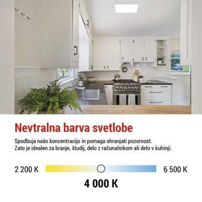 LED svetilo nadometno FLORI kvadratni, bela, 18W, nevtralna bela