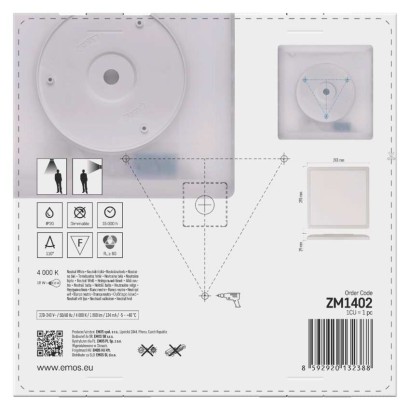 LED-Anbauleuchte FLORI quadrat, weiß, 18W, neutralweiß