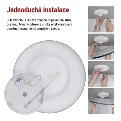 LED přisazené svítidlo FLORI kruhové, černé, 18W, neutrální bílá