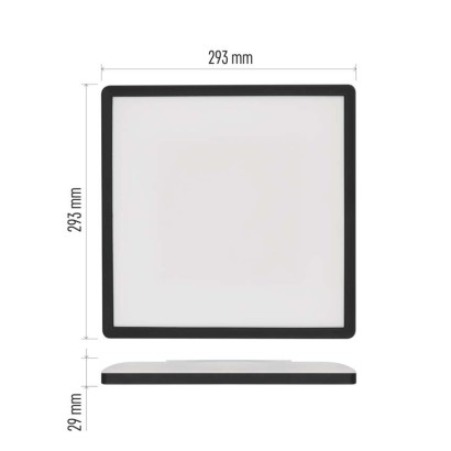 Oprawa LED FLORI kwadratowy, czarny, 18W, neutralna biel