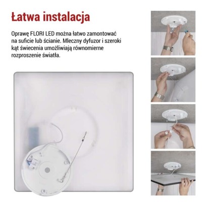 Oprawa LED FLORI kwadratowy, czarny, 22W, neutralna biel