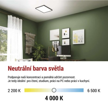 LED přisazené svítidlo FLORI čtvercové, černé, 22W, neutrální bílá