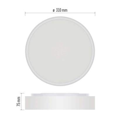 LED felületi lámpatest RORI kerek, fehér, 17W, CCT