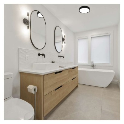 LED lampa DIONI melns, 17W, silti/neitrāli balta