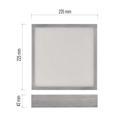 LED-valgusti NEXXO harjatud nikkel, 22,5 x 22,5 cm, 21 W, soe/neutraalne valge