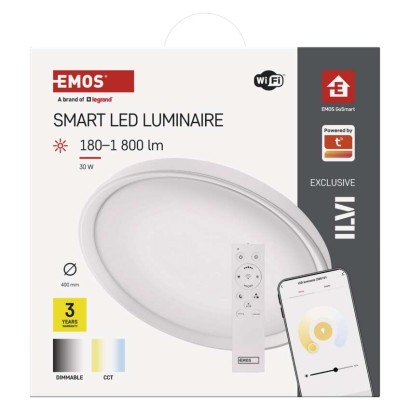 Inteligentné LED svietidlo GoSmart, prisazené, kruhové, 30W, CCT, stmievateľné, WiFi