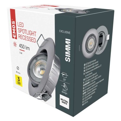 LED-punktvalgusti SIMMI 8 cm, 5 W, soe valge