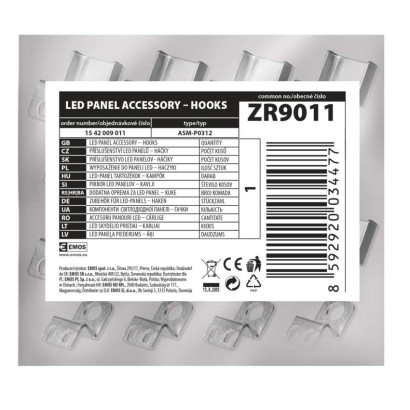 6 āķi LED panelim, 120 x 30 cm