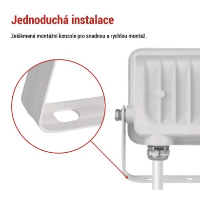 LED reflektor GLARO 10W, bílý, IP65, 1000 lm, neutrální bílá