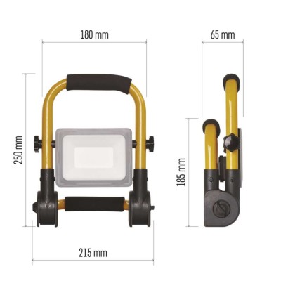 LED reflektor ILIO 21W, žlutý-černý, IP44, 1900 lm, neutrální bílá
