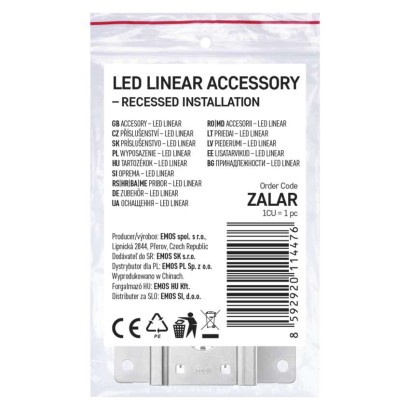 Sada háčků pro vestavnou montáž lineárních svítidel ORTO