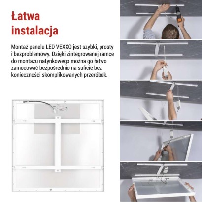 Panel LED VEXXO 60×60 33W Powiązany IP20 neutralna biel UGR