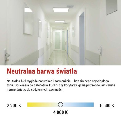 Panel LED VEXXO 60×60 33W Powiązany IP20 neutralna biel UGR