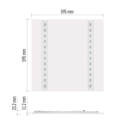 LED panel TROXO 60×60, čtvercový vestavný bílý, 27W, neutrální bílá, UGR