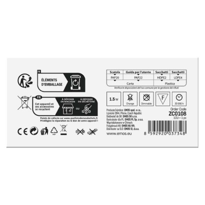 Orientacyjna oprawa LED AMAL, do wbudowania,prostokąt 1,5W WWIP65