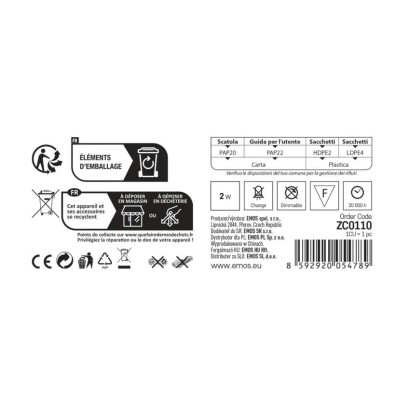 LED orientačné vstavané svietidlo AMAL 123×53 2W neutr.b.,IP65