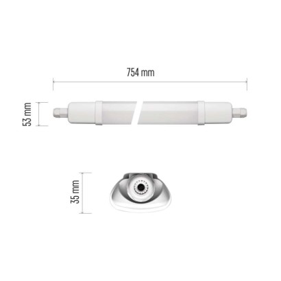 LED prachotesné svietidlo DUSTY 18W neutrálna biela, IP65
