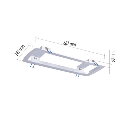 Rámeček NESSI pro vestavnou montáž nouzového svítidla, ocelový plech