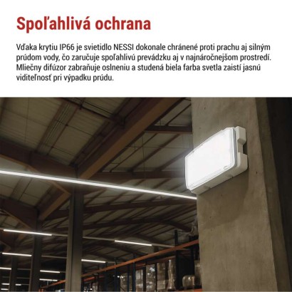 LED Núdzové svietidlo NESSI 10W 3h IP66