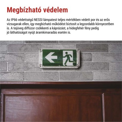 EMOS LED vészvilágító lámpatest NESSI 4W 3 óra IP66