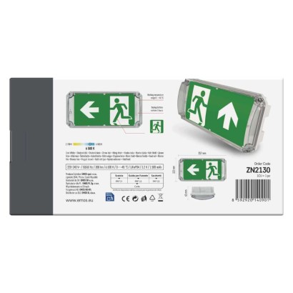 LED avārijas starpsienu gaismeklis NESSI, 4 W, 3 h, IP66