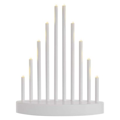 LED svietnik biely, 24,5 cm, 3x AA, vnútorný, teplá biela, časovač