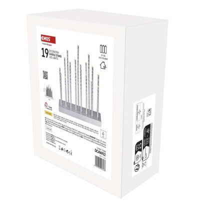 LED svietnik strieborný, 28,5 cm, 3x AA, vnútorný, teplá biela, časovač