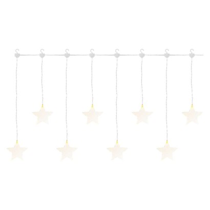 LED karácsonyi fényfüggöny – csillagok, 45x84 cm, kültéri és beltéri, meleg fehér