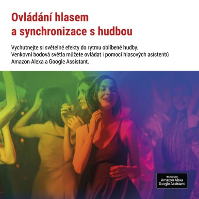 GoSmart venkovní LED bodové světlo, startovací sada, 4 díly, 7 W, RGBIC stmívatelné, WiFi